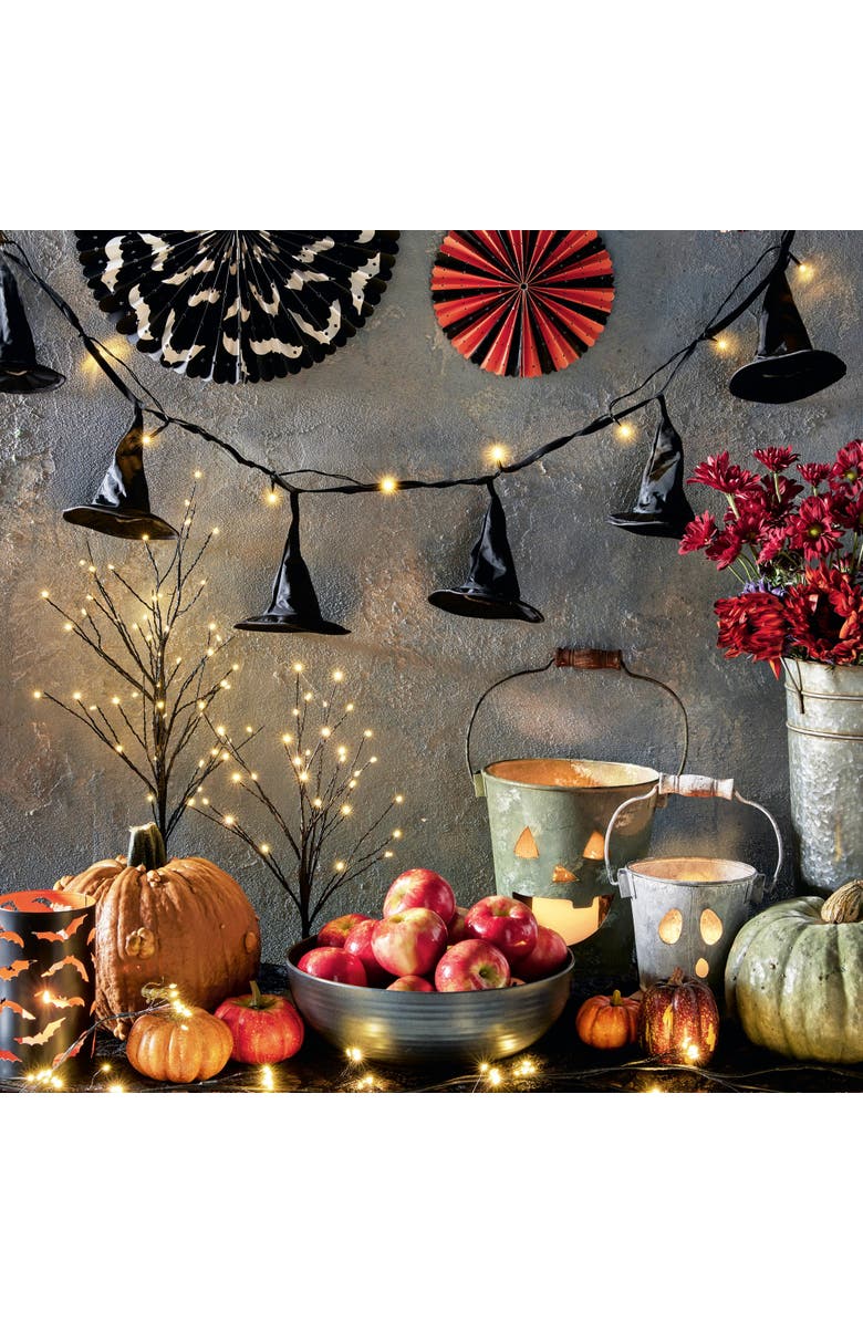 tag Bone Flame Taper Candles Set of 2 Halloween White Wax, Alternate, color, White