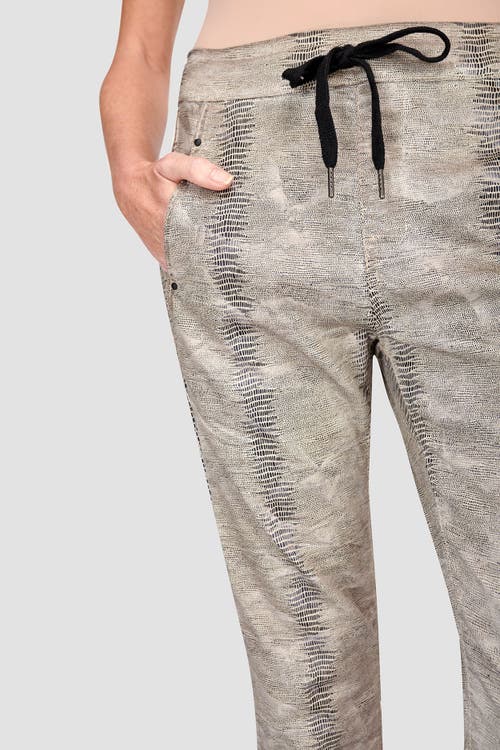 ALEMBIKA ALEMBIKA SNAKE SKIN PRINT SLIM-FIT STRETCH JEANS