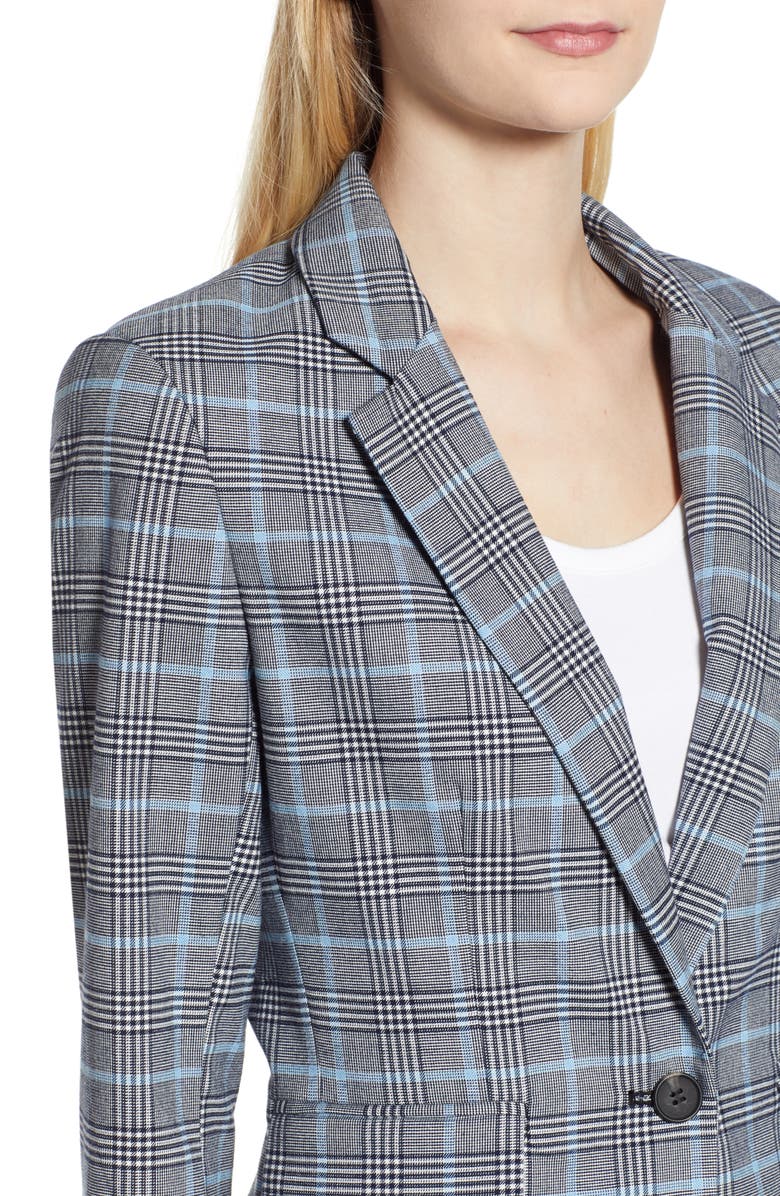 1.STATE Plaid One-Button Blazer, Alternate, color,