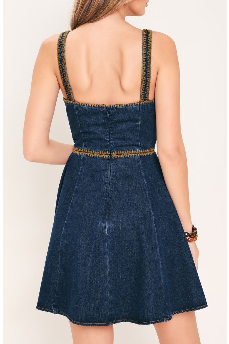 Denim Fit & Flare Dress, Alternate, color, INDIGO DENIM