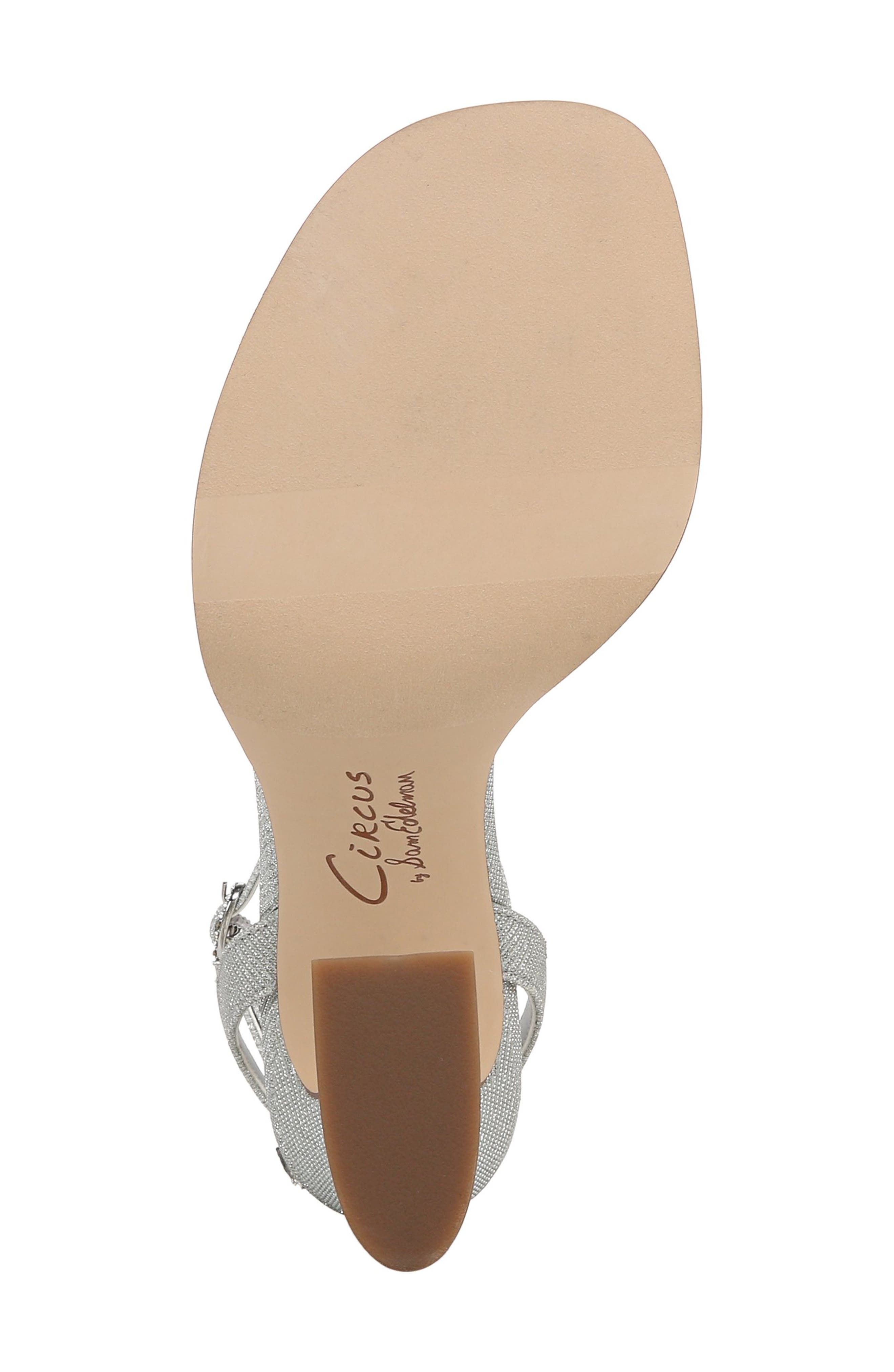 Circus NY by Sam Edelman Holly Glitz Ankle Strap Sandal, Alternate, color, Silver