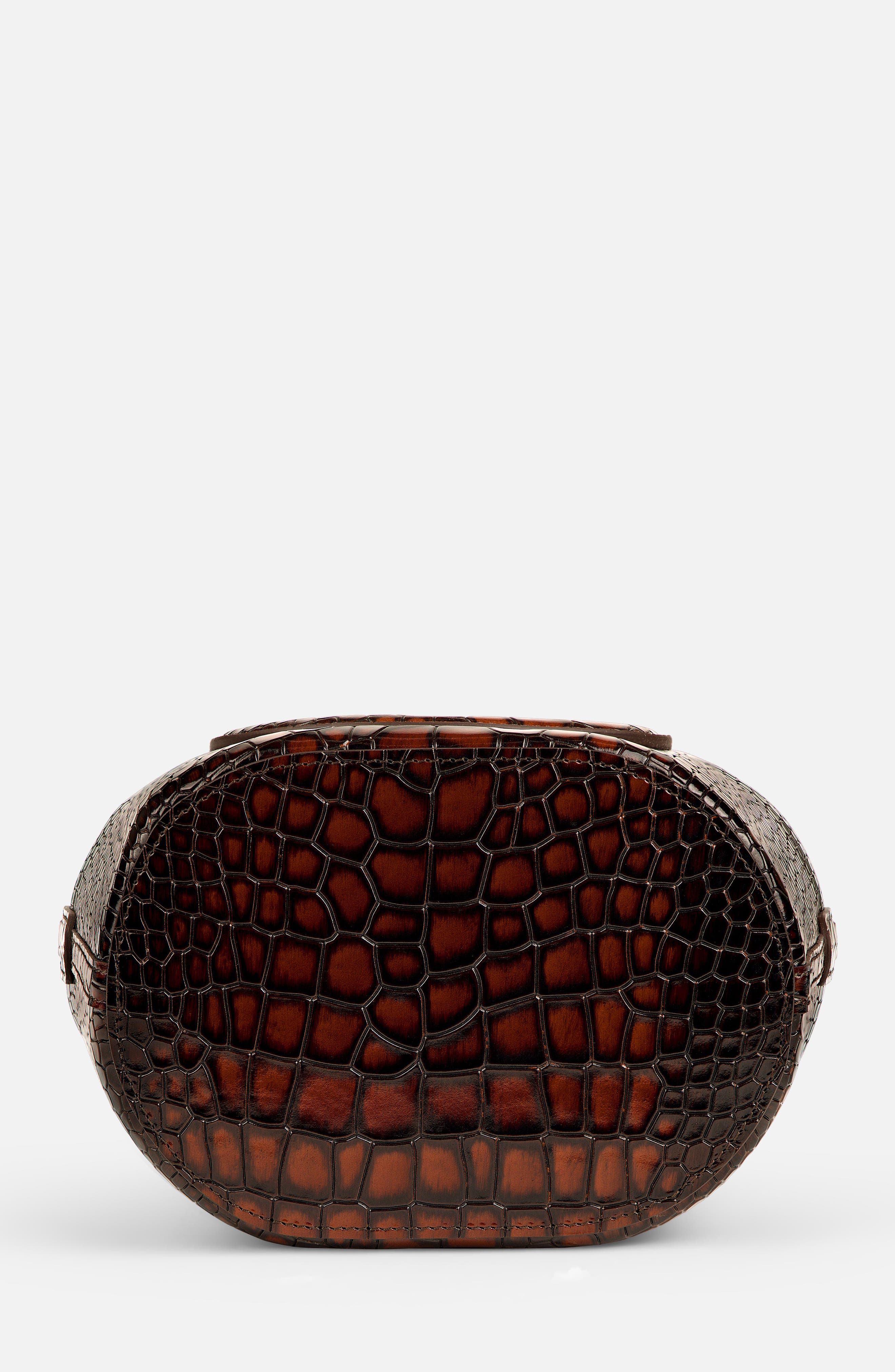 Infinity Bag - Burgundy and Brown Crocodile Embossed, Alternate, color, Burgundy and Brown