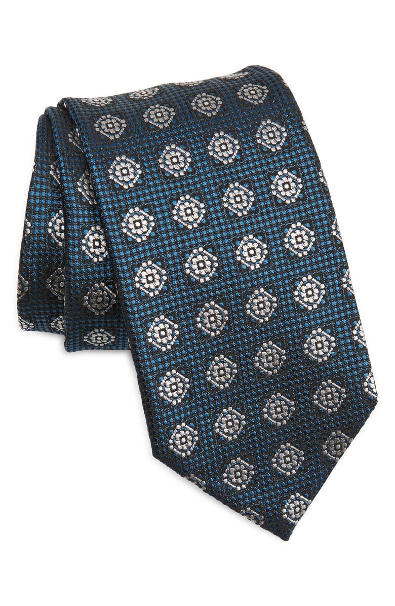 ZEGNA TIES Floral Medallion Silk Tie, Main, color, 