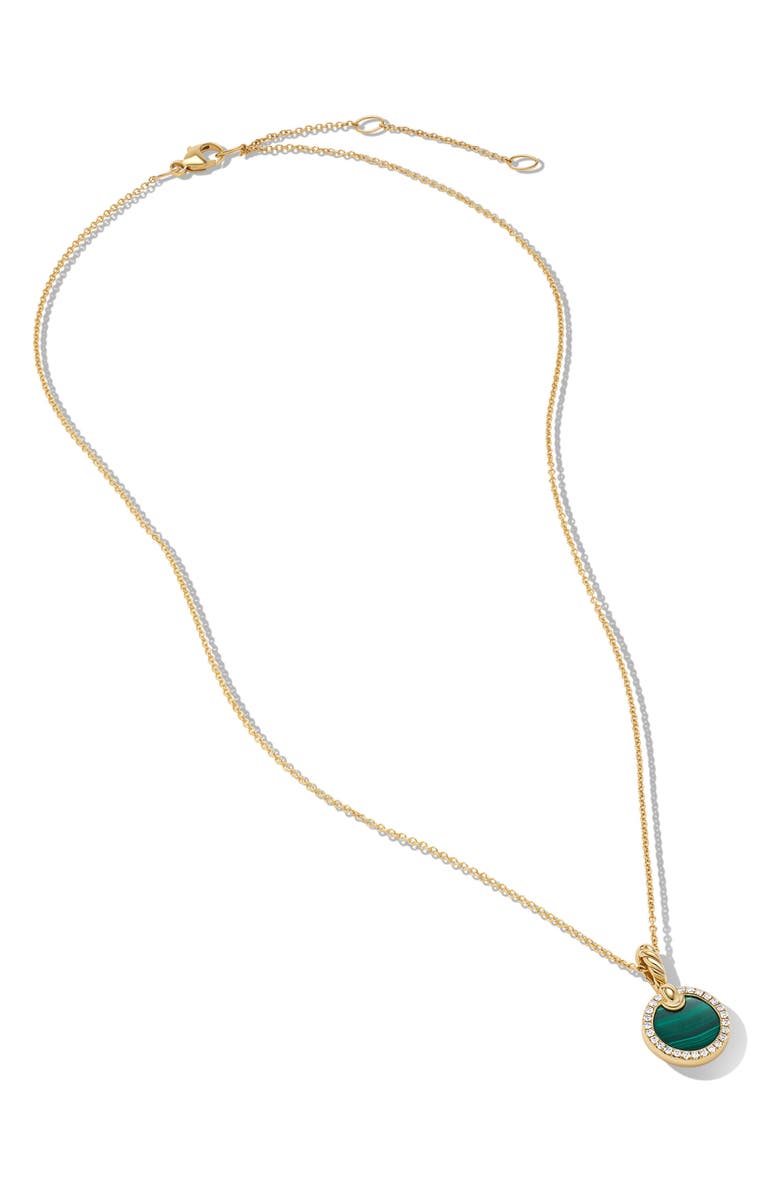 David Yurman Petite DY Elements<sup>®</sup> Pendant Necklace in 18K Yellow Gold with Black Onyx and Pavé Diamonds, Alternate, color,
