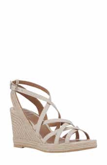 Jenni Water Repellent Ankle Strap Espadrille Platform Wedge Sandal