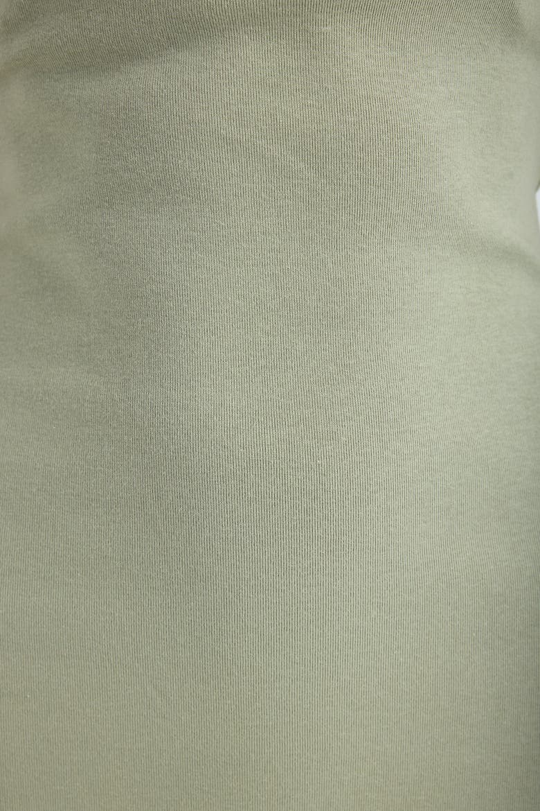 Orion Halter Neck Cotton Bodycon Midi Dress, Alternate, color, Dusty Olive