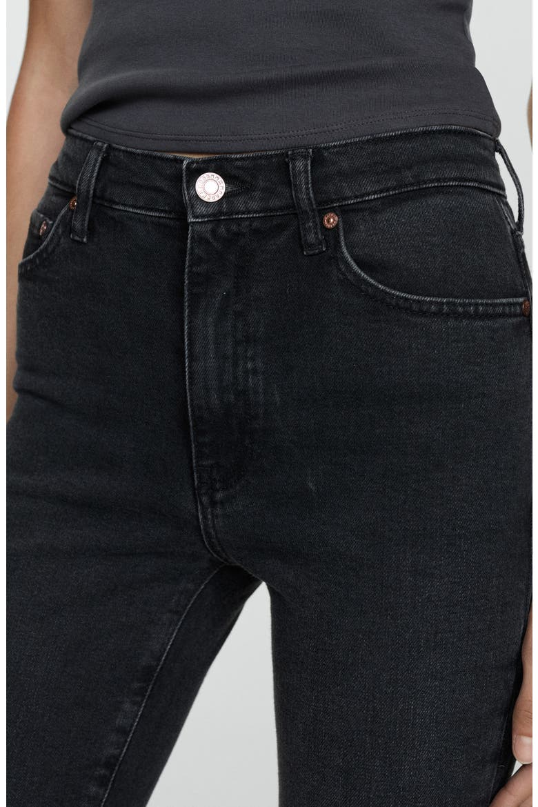 Claudia Waxed Crop Slim Fit Jeans, Alternate, color, BLACK DENIM