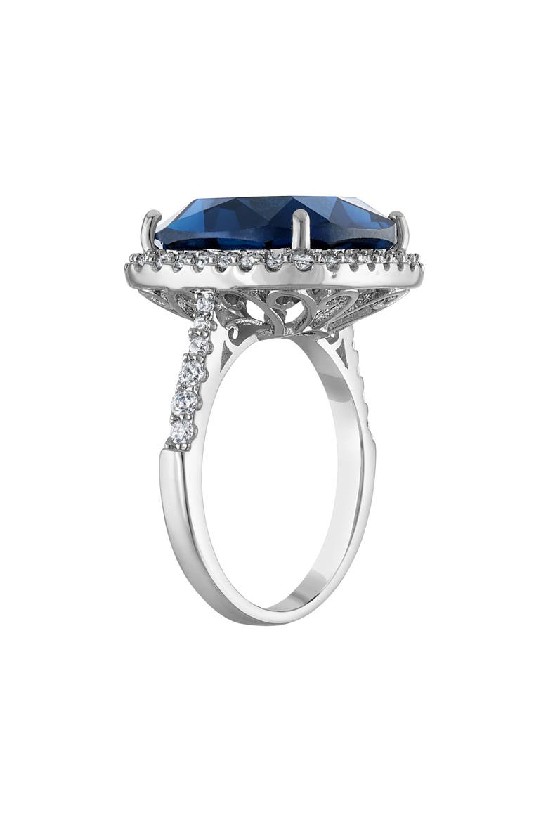 Cubic Zirconia Cocktail Ring, Alternate, color, BLUE/ WHITE