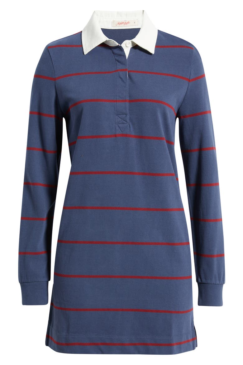 Maggie Long Sleeve Rugby Minidress, Main, color, NAVY AND CABERNET STRIPE