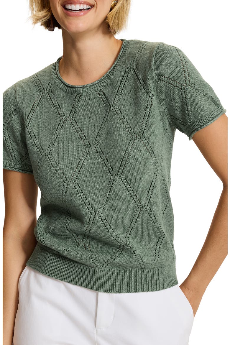Diamond Stitch Sweater, Main, color, DUSTY SAGE