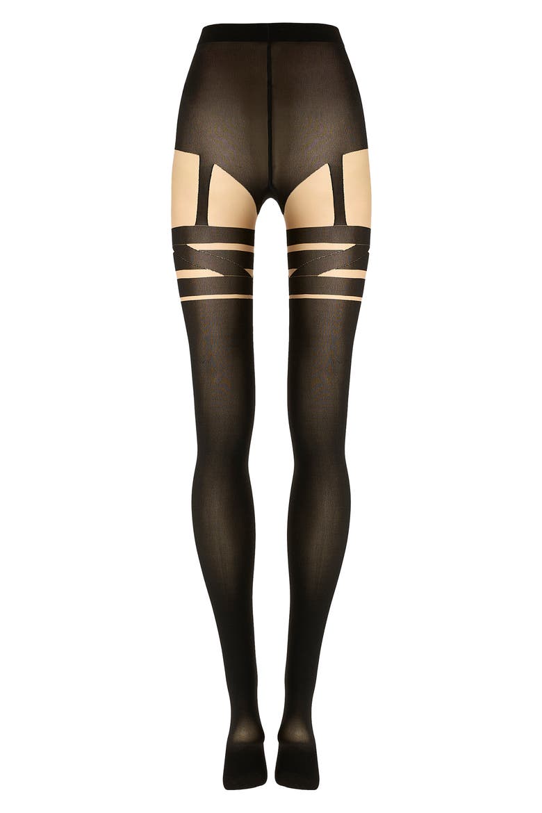Infinite Wrap Tights, Alternate, color, FAIRLY LIGHT/BLACK