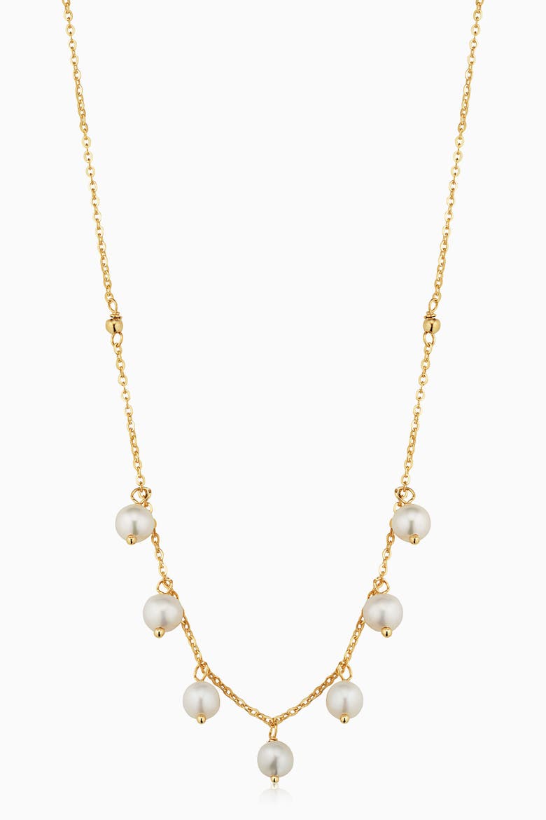 14K Yellow Gold Pearl Girl Station Necklace, Main, color, Yellow Gold