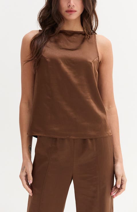 Crushed Satin Tank Top