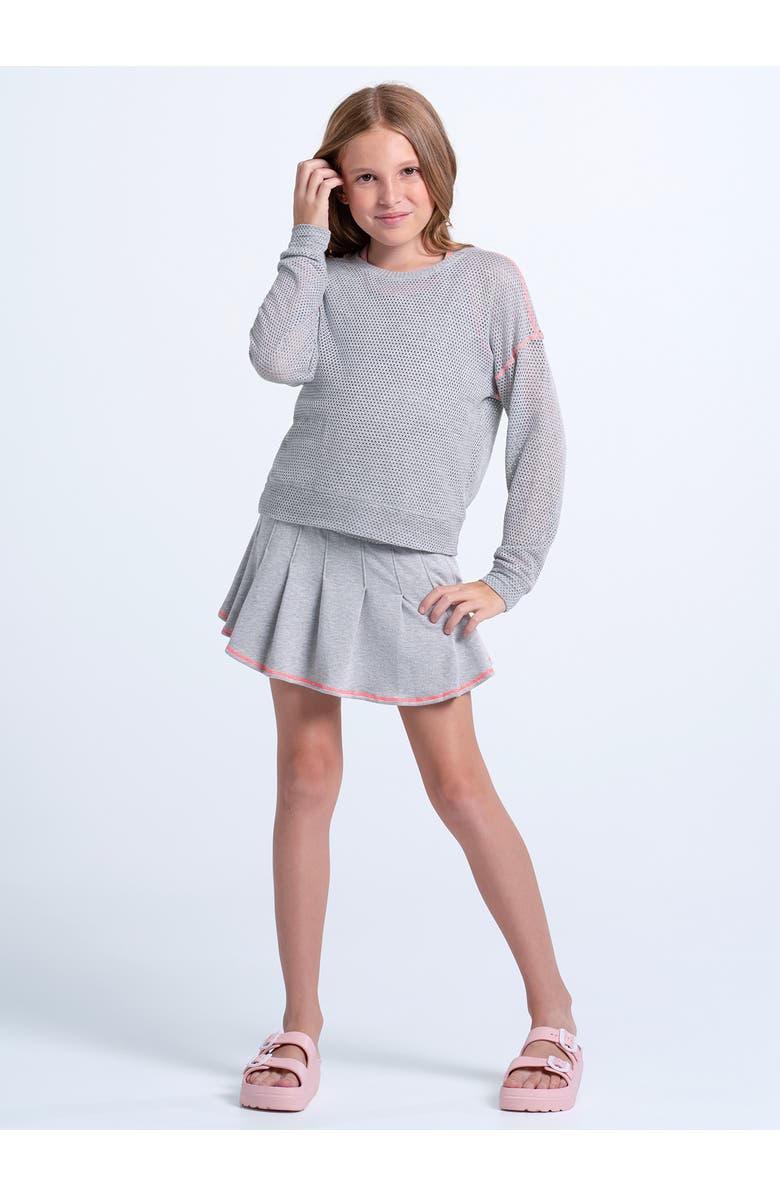 Lucky in Love Girls' Chill Day Grey Long Sleeve Top, Alternate, color, Heather Grey