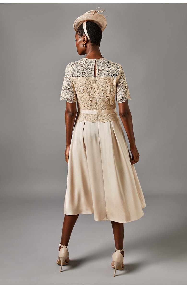 Coast Lace And Crepe Full Skirted Midi Dress, Alternate, color, 