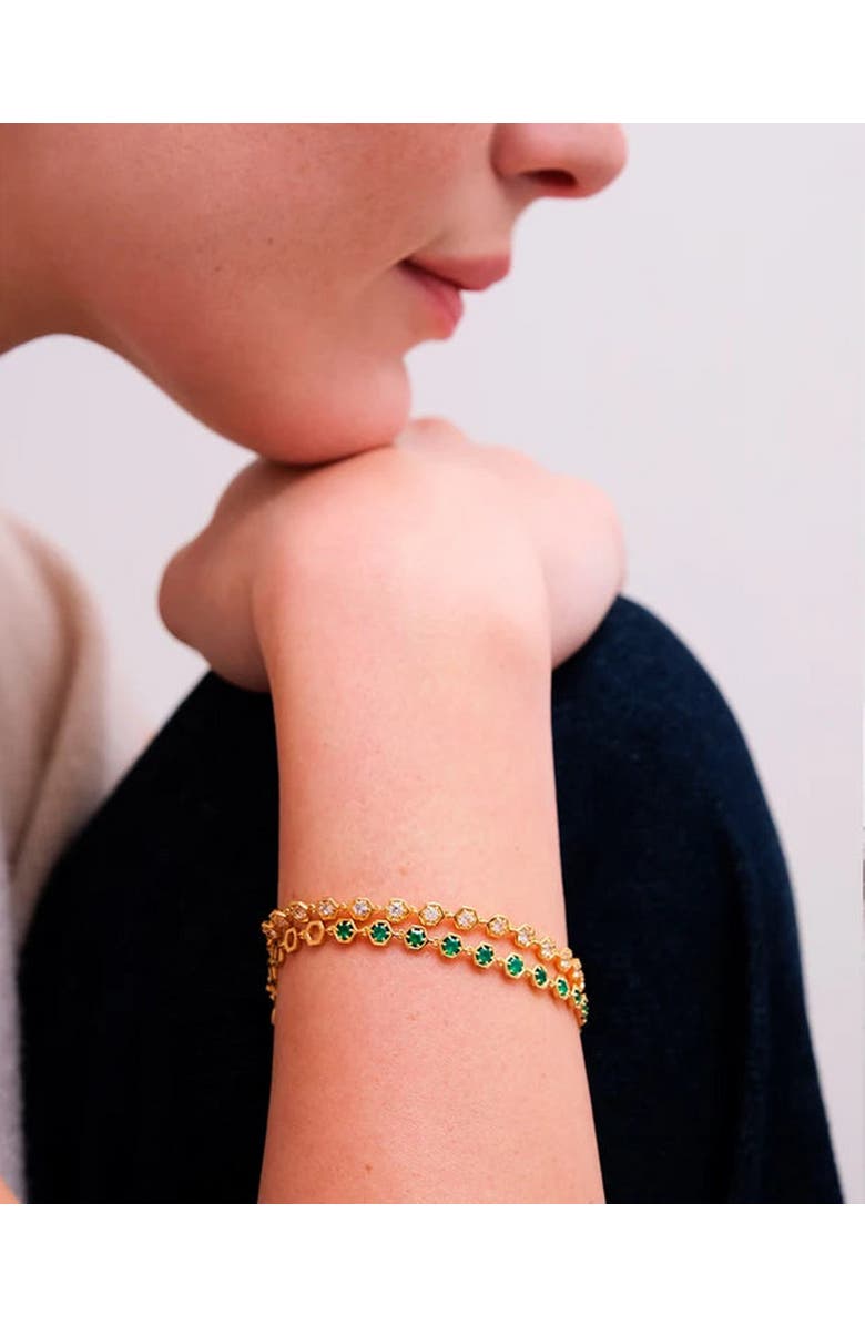 Astley Clarke Gold White Sapphire Deco Tennis Bracelet, Alternate, color, White Sapphire