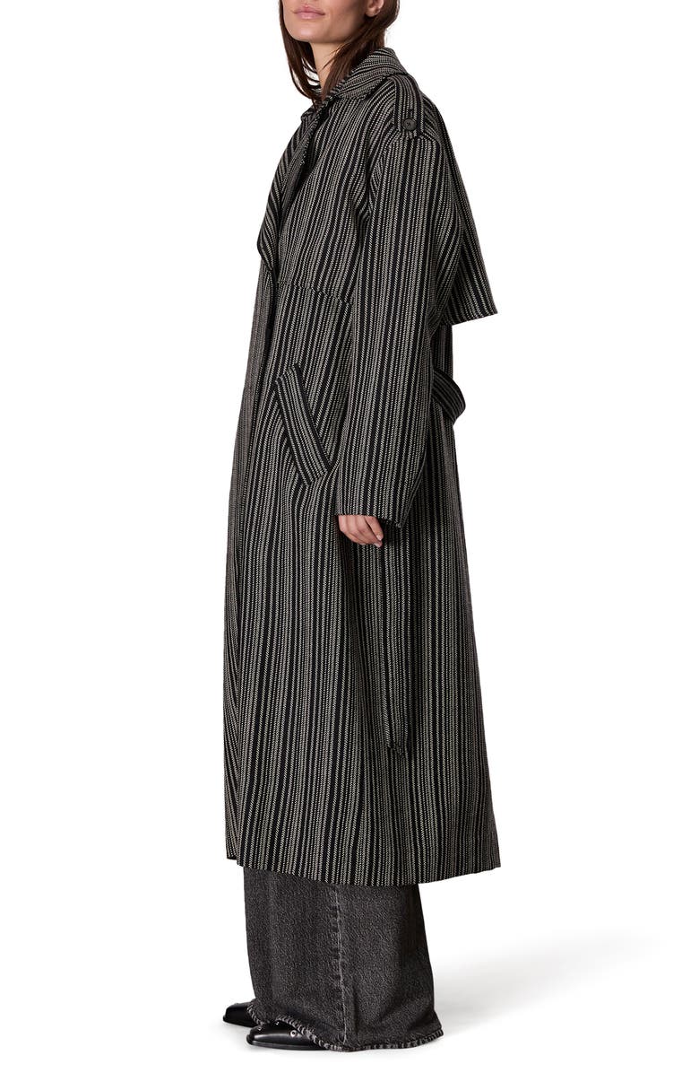 rag & bone Jennie Herringbone Stripe Virgin Wool Coat, Alternate, color,