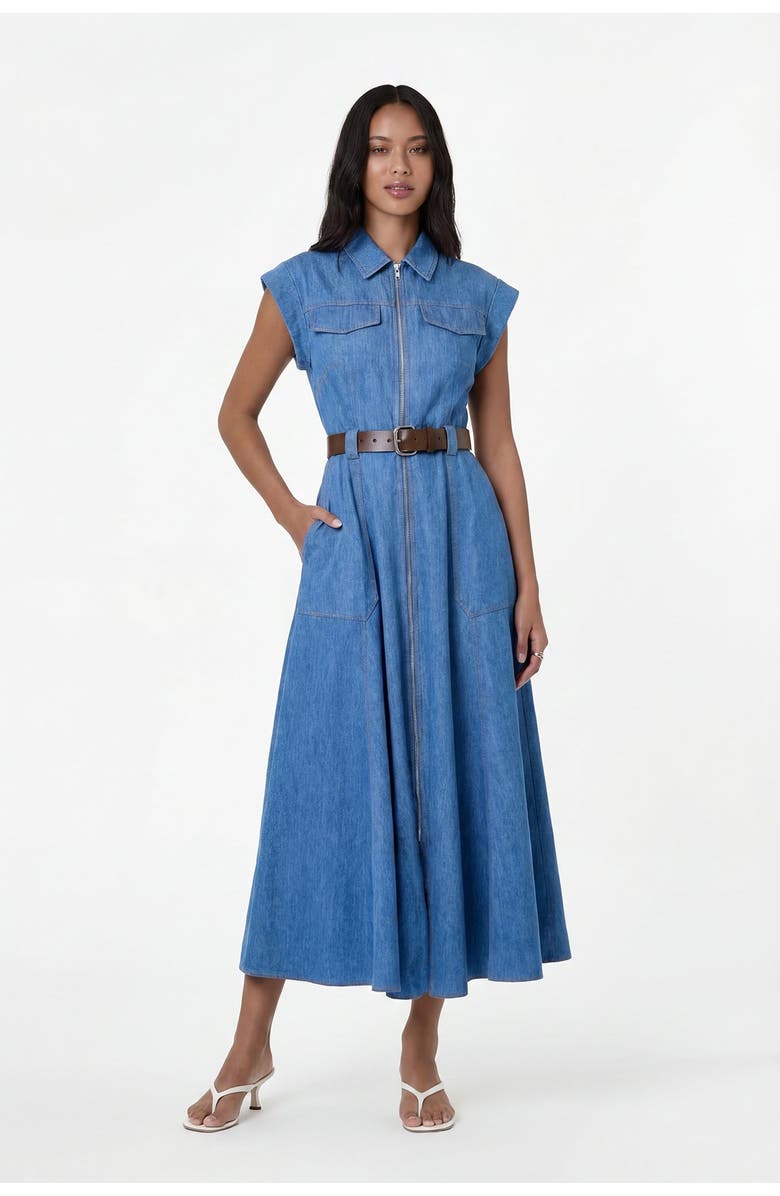 NICHOLAS Trisha Denim Dress, Main, color, Light Wash