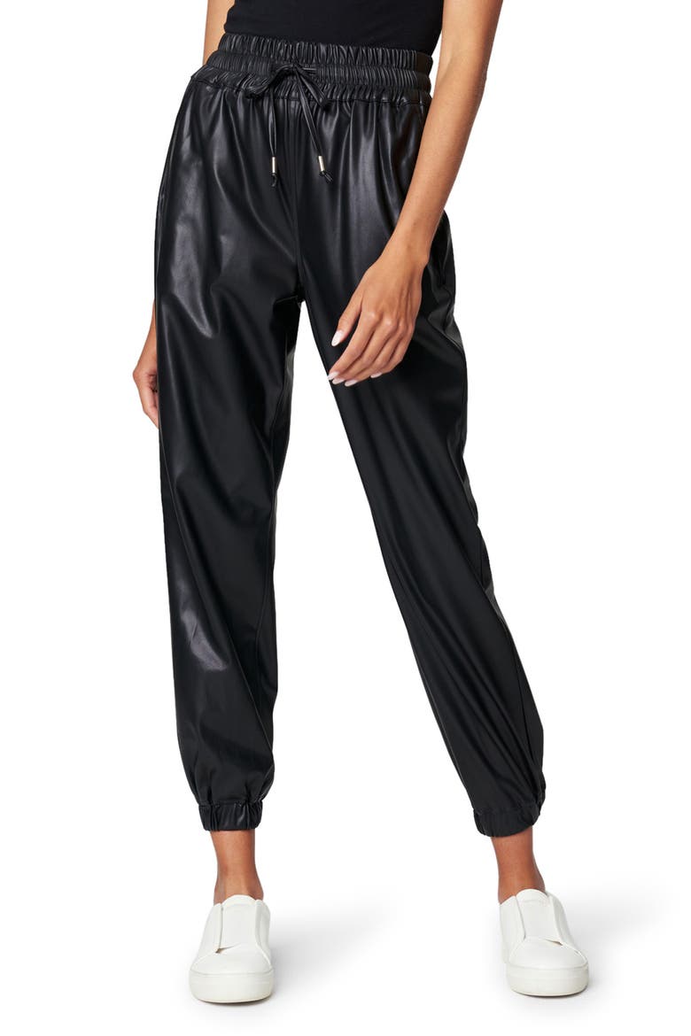 Faux Leather Joggers, Main, color, NIGHT CRAWLING