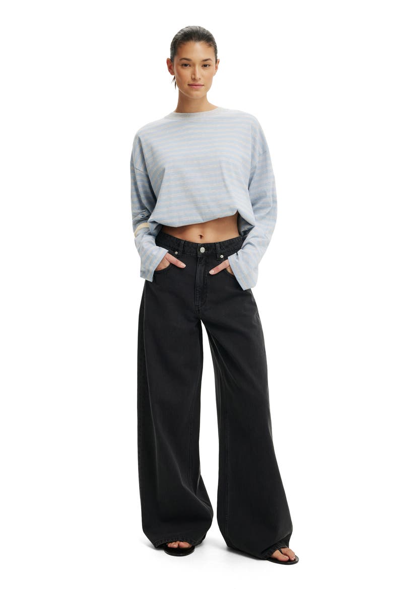 High Waist Wide Leg Jeans, Alternate, color, LEO BLACK