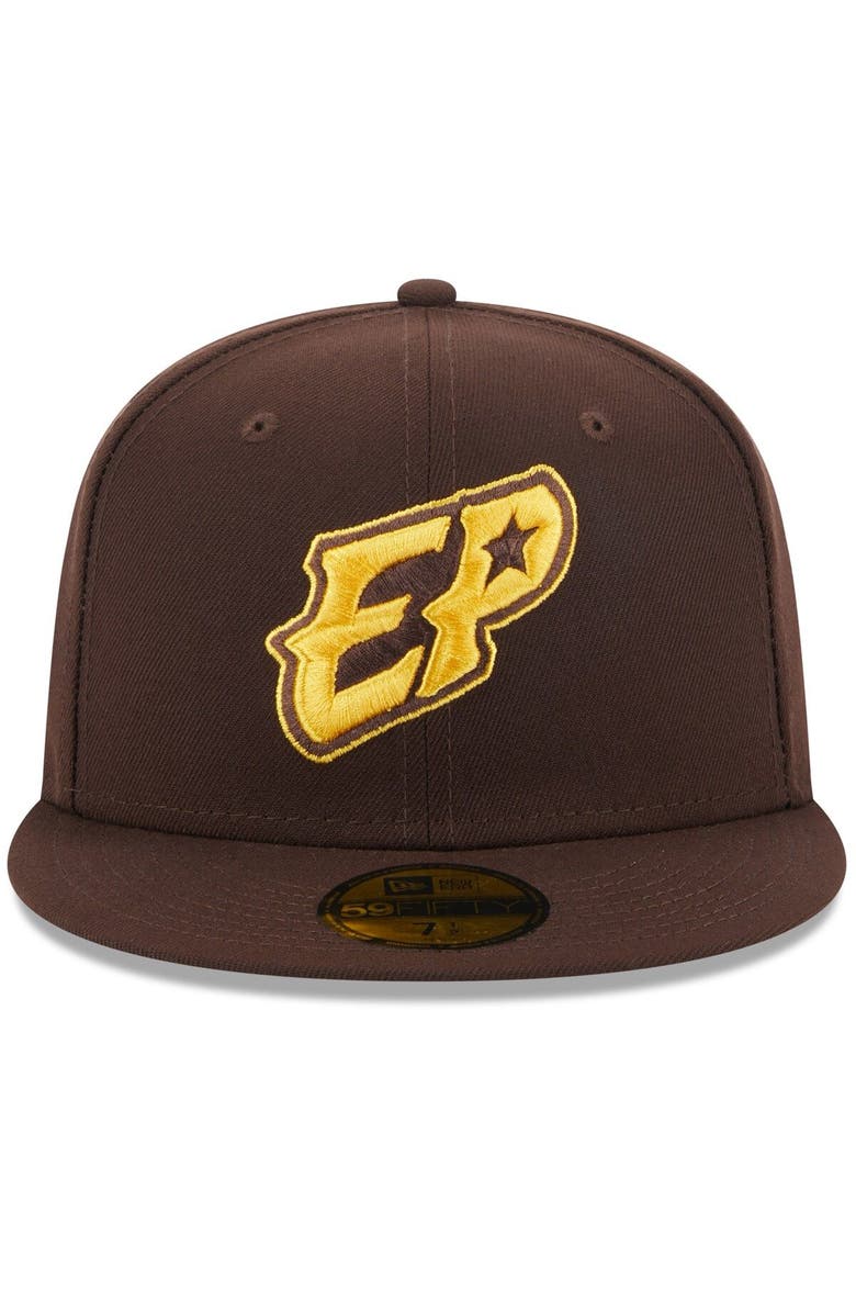 New Era Men's New Era Brown El Paso Chihuahuas Authentic Collection Alternate Logo 59FIFTY Fitted Hat, Alternate, color, Brown