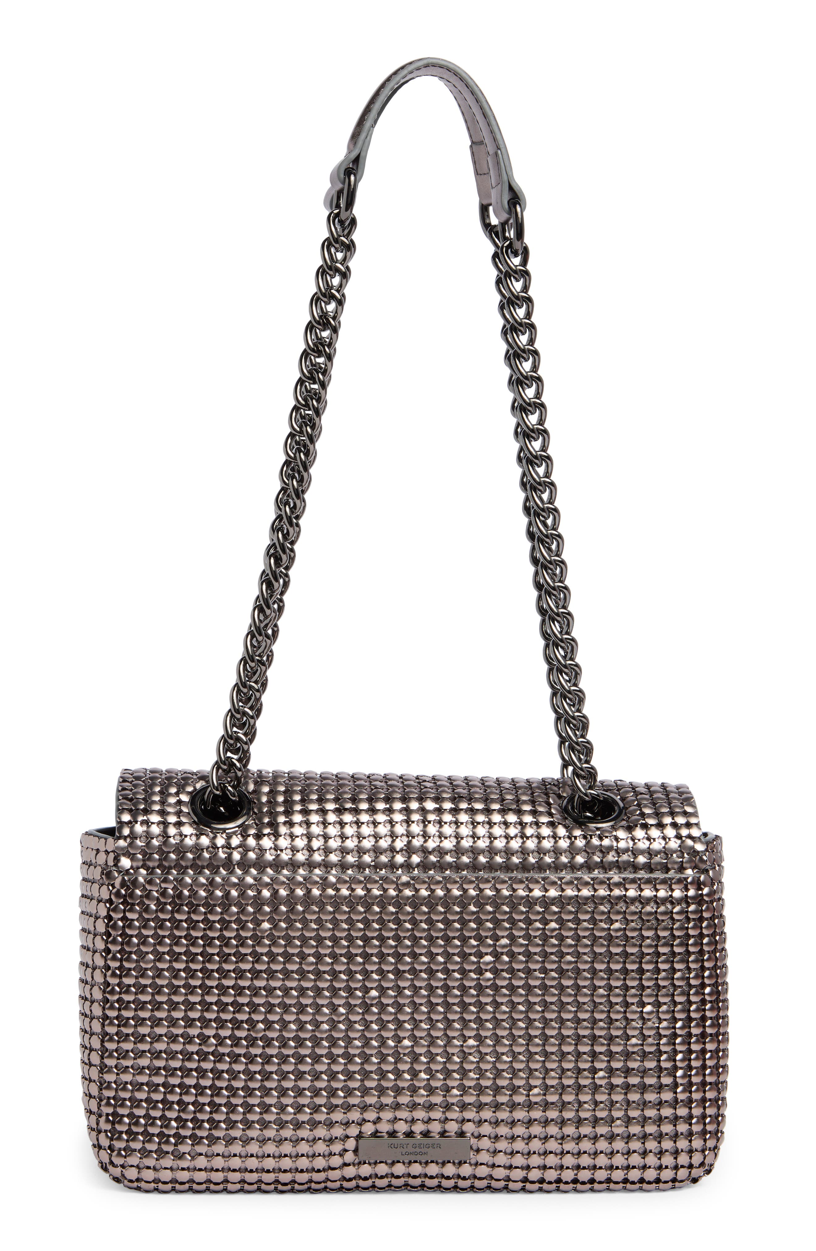 Kurt Geiger London Kensington Chainmail Crossbody Bag, Alternate, color, Gunmetal