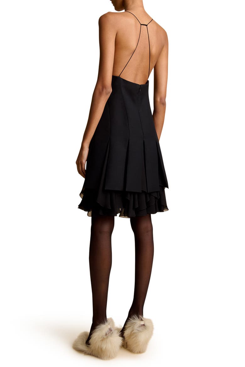 Teagan Layered Hem Cocktail Dress, Alternate, color, BLACK