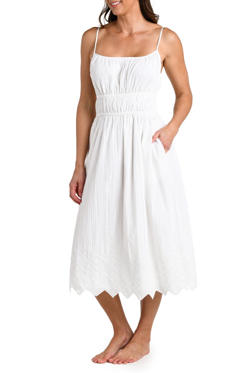 La Blanca Crinkle Collective Cover-Up Sundress, Alternate, color, White