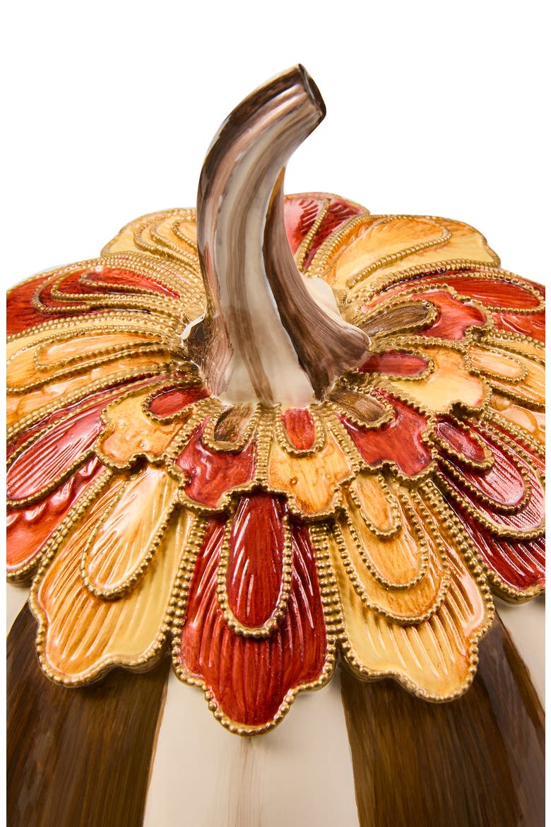 Harvest Glow Chocolate Stripe Pumpkin, Alternate, color, BROWN