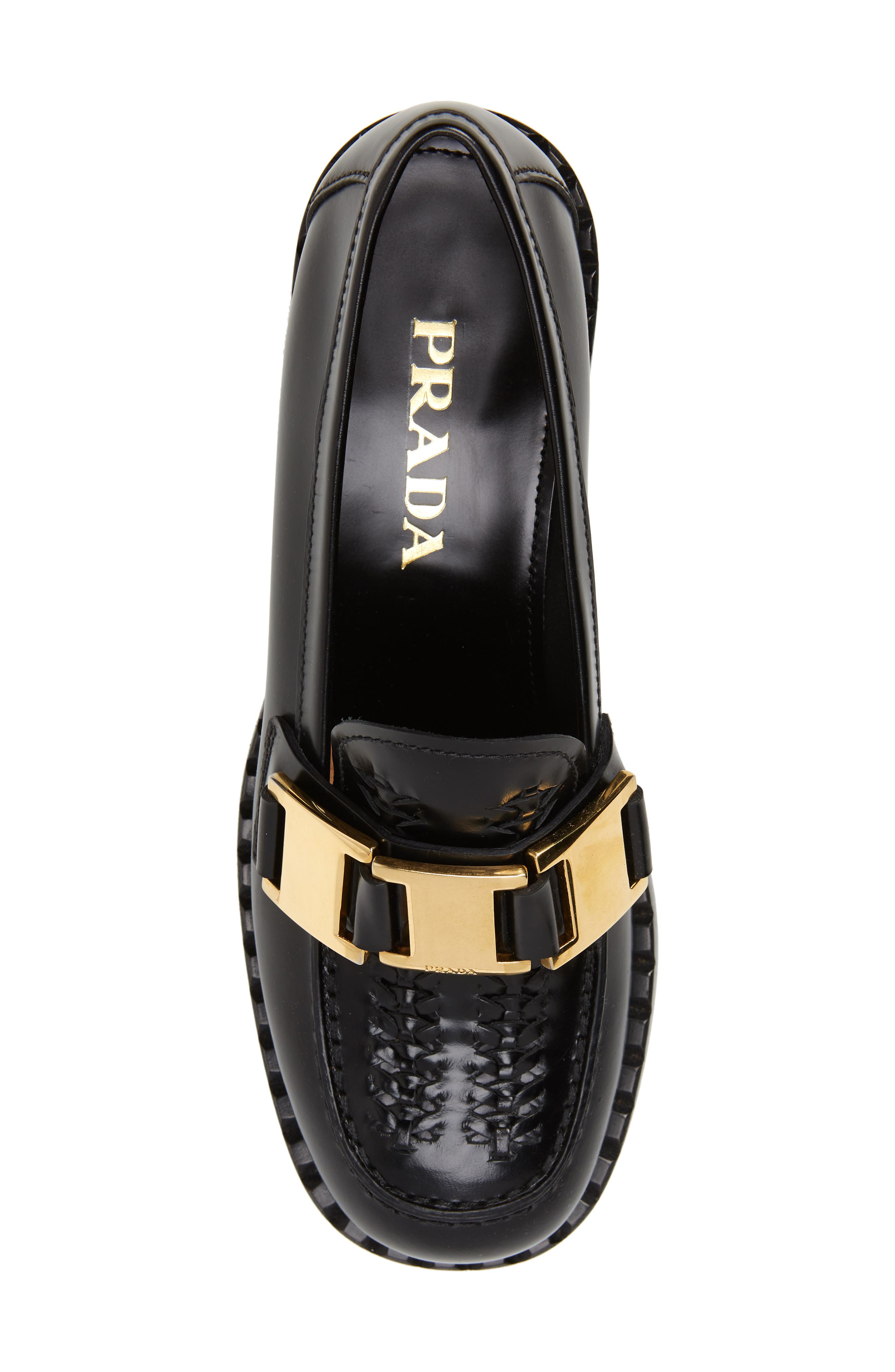 Prada Chain Loafer, Alternate, color, 