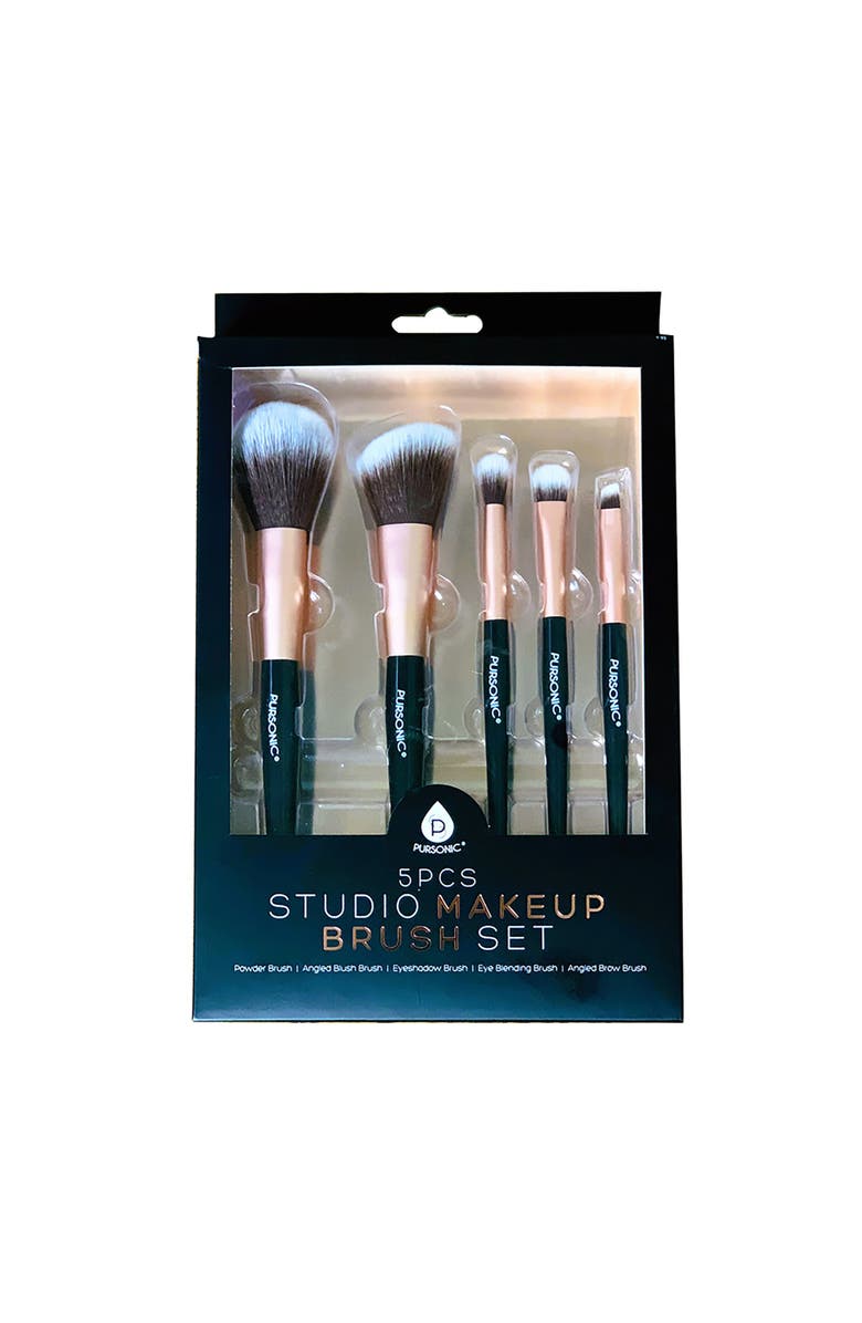 PURSONIC 5 Pcs Studio Makeup Brush Set, Main, color, Black