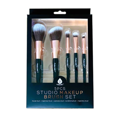 5 Pcs Studio Makeup Brush Set (Black)
