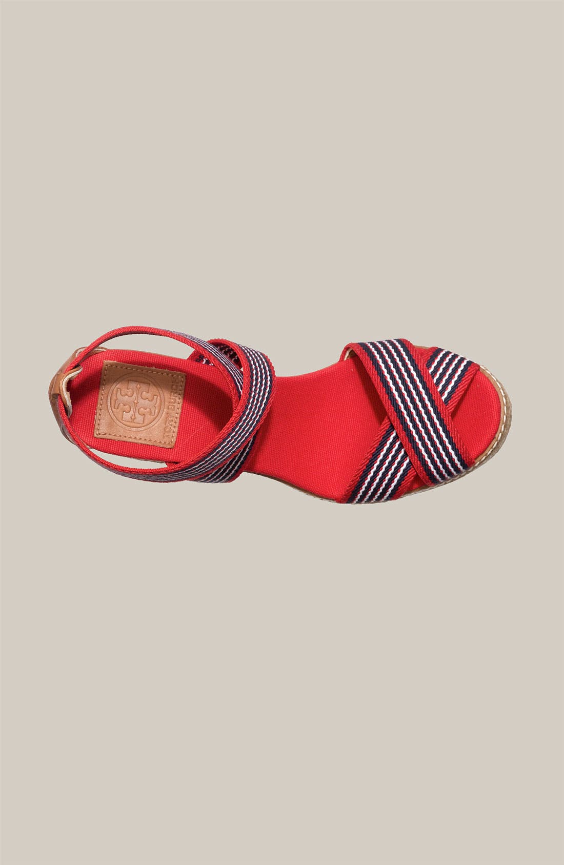 Tory Burch Stripe Elastic Strap Espadrille, Alternate, color, 