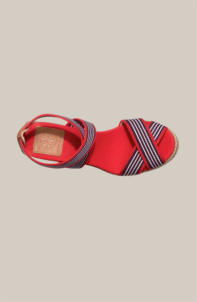 Tory Burch Stripe Elastic Strap Espadrille, Alternate, color,
