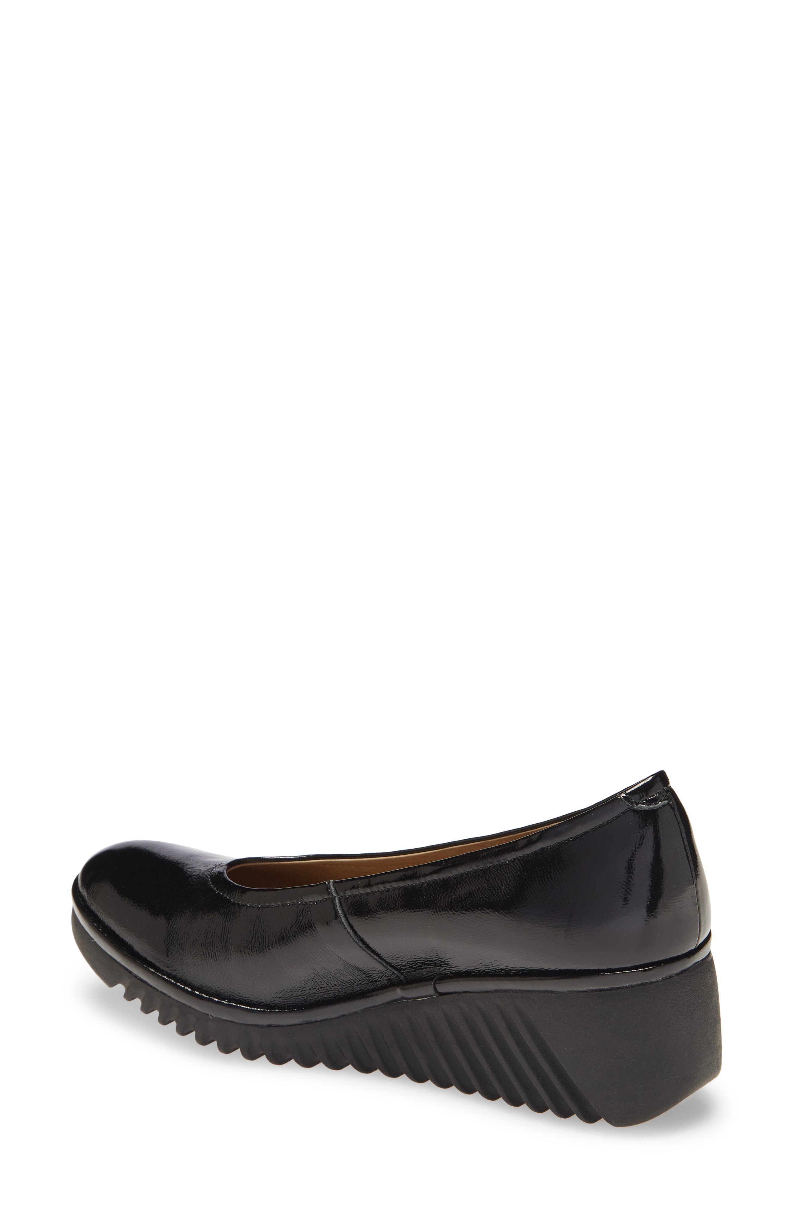Leny Wedge Pump, Alternate, color, BLACK/ BLACK LEATHER