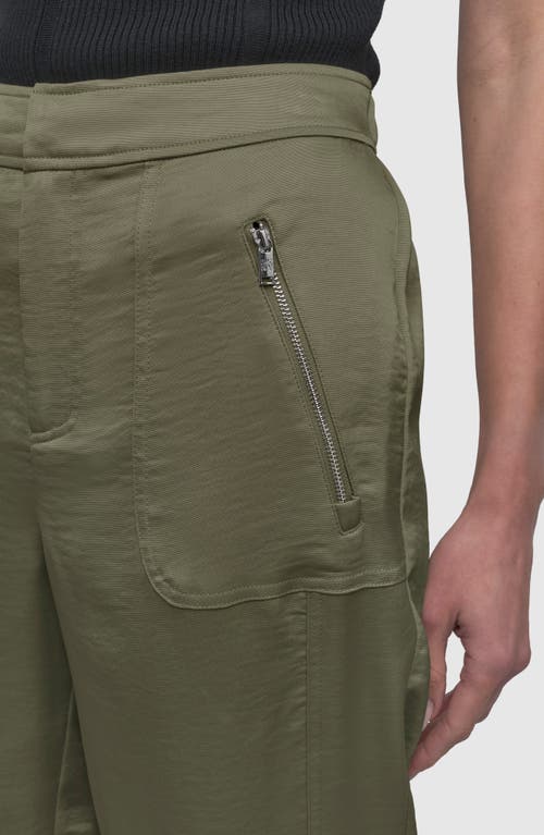 Dkny Zip Pocket Satin Pants In Utility Gr