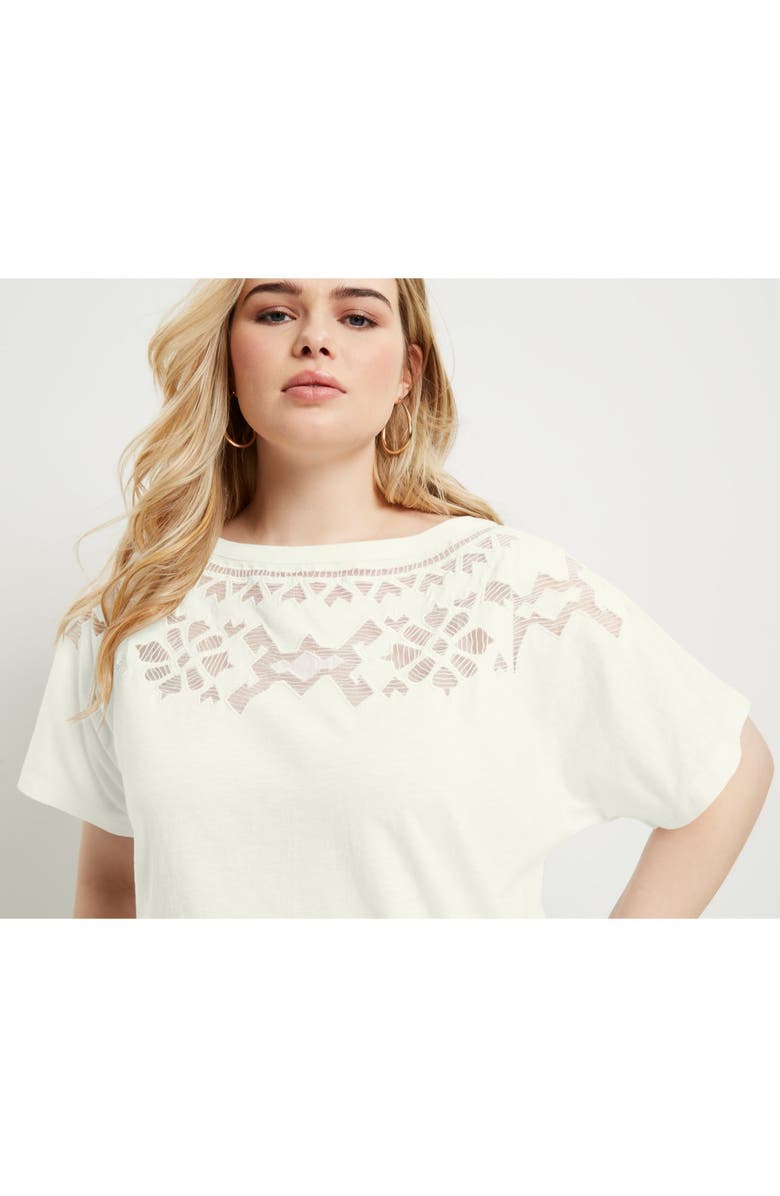 June + Vie Openwork Boatneck Shirt, Alternate, color, 