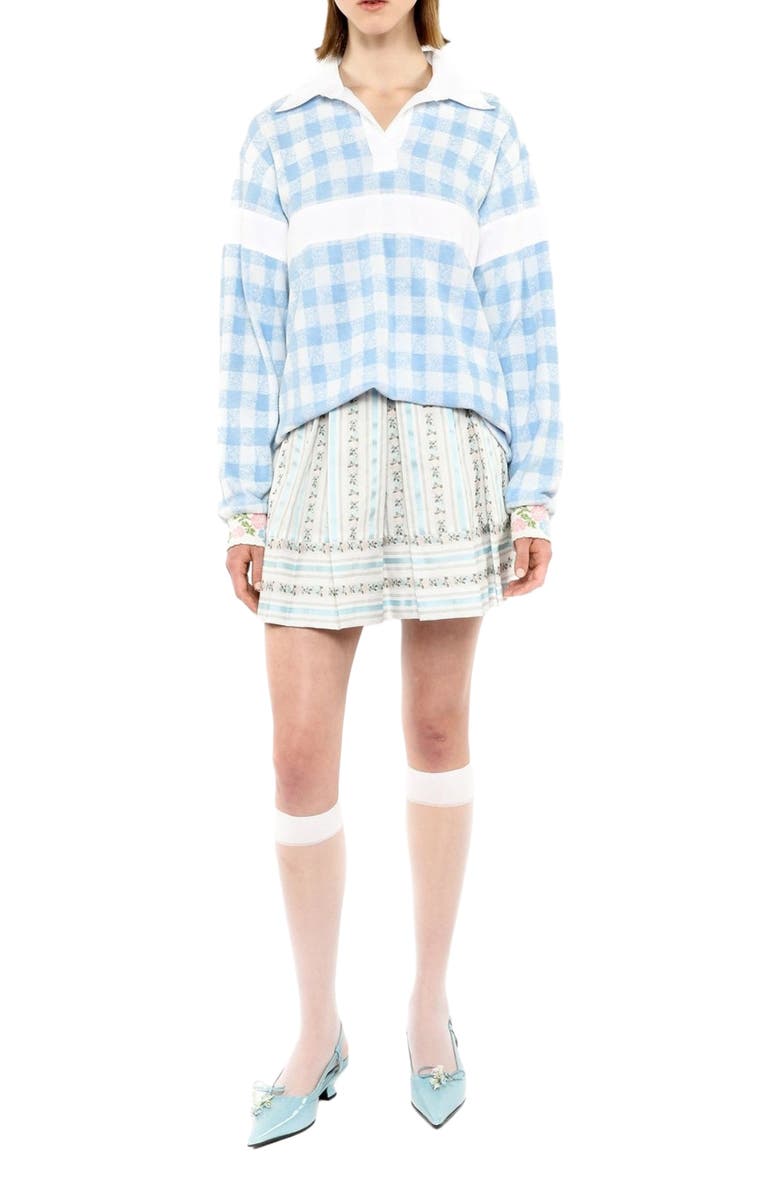 Anna Sui Ribbon Roses Skirt, Main, color, White Multi