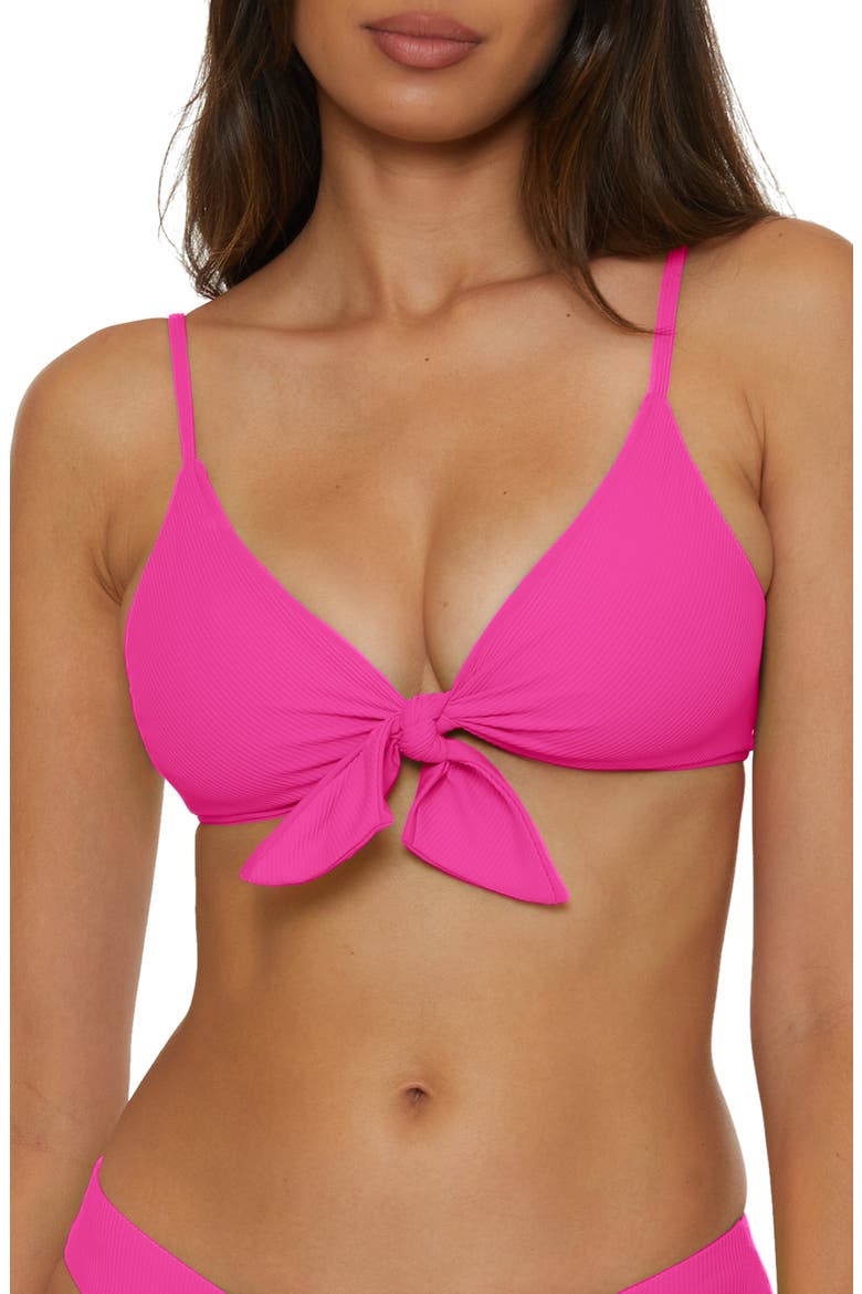 Buckle Reversible Bikini Top, Main, color, FUCHSIA