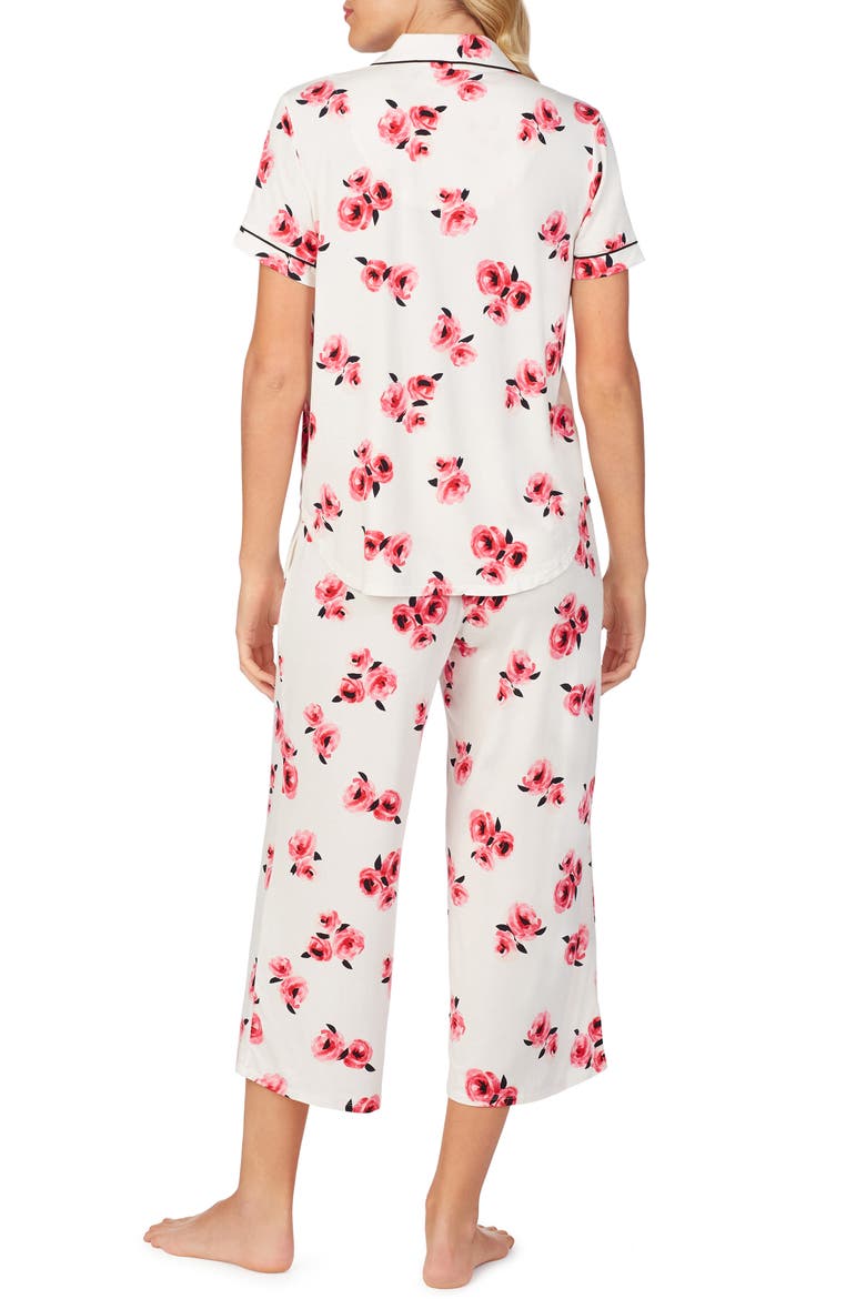 rose print jersey crop pajamas, Alternate, color, ROSE PRT