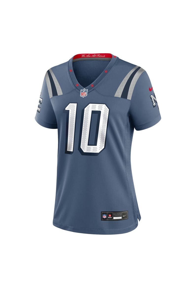 Women's Nike Drake Maye Storm Blue New England Patriots 2025 Rivalries Collection Game Jersey, Alternate, color, Blue