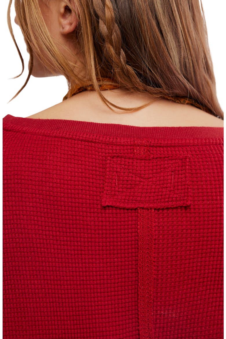 Latte Blue Oversize Thermal Top, Alternate, color, RICHEST RED