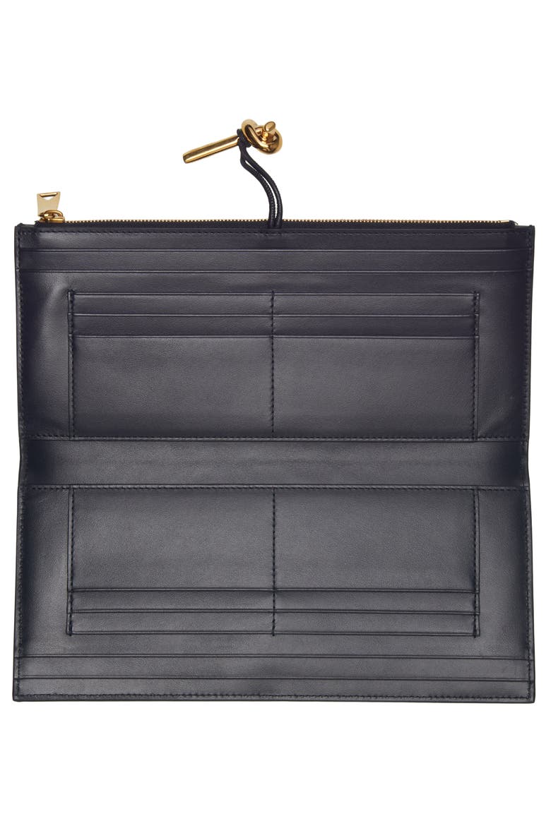 Intrecciato Leather Bifold Wallet, Alternate, color, BLACK BRASS