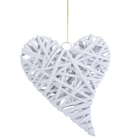 Large Wicker Heart Ornament Decor