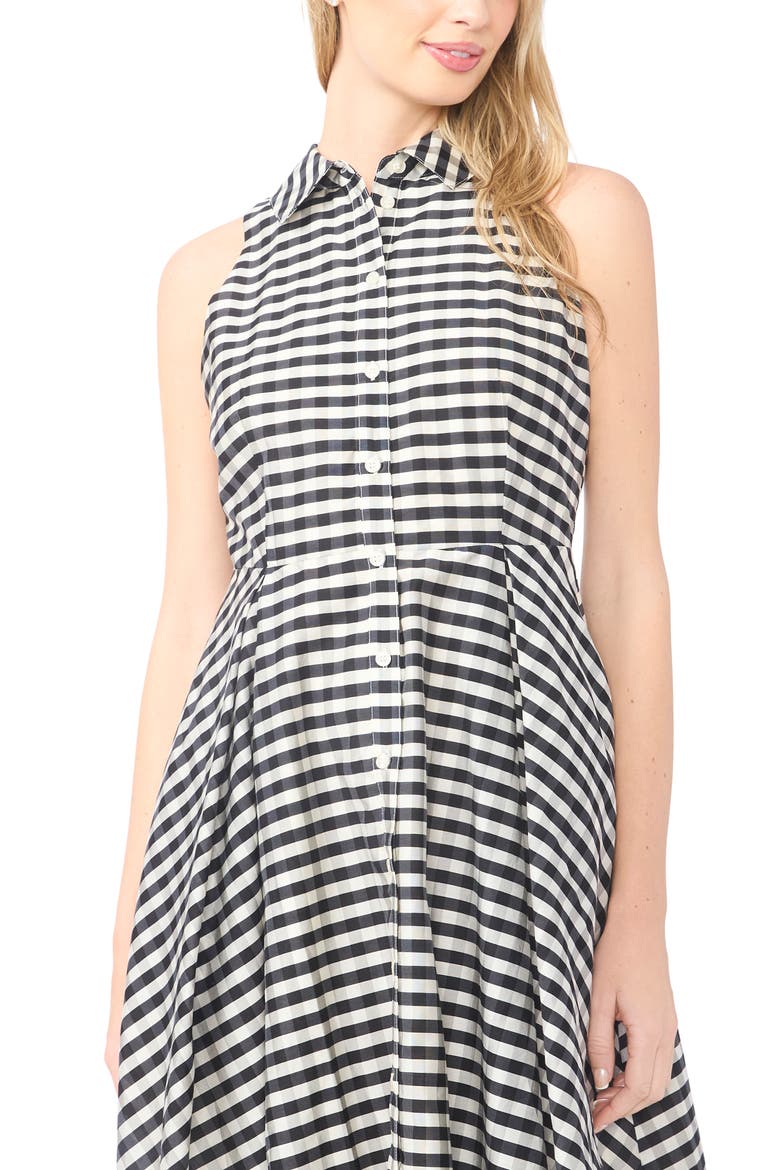 Demeter Sleeveless Gingham Midi Dress, Alternate, color, RICH BLACK