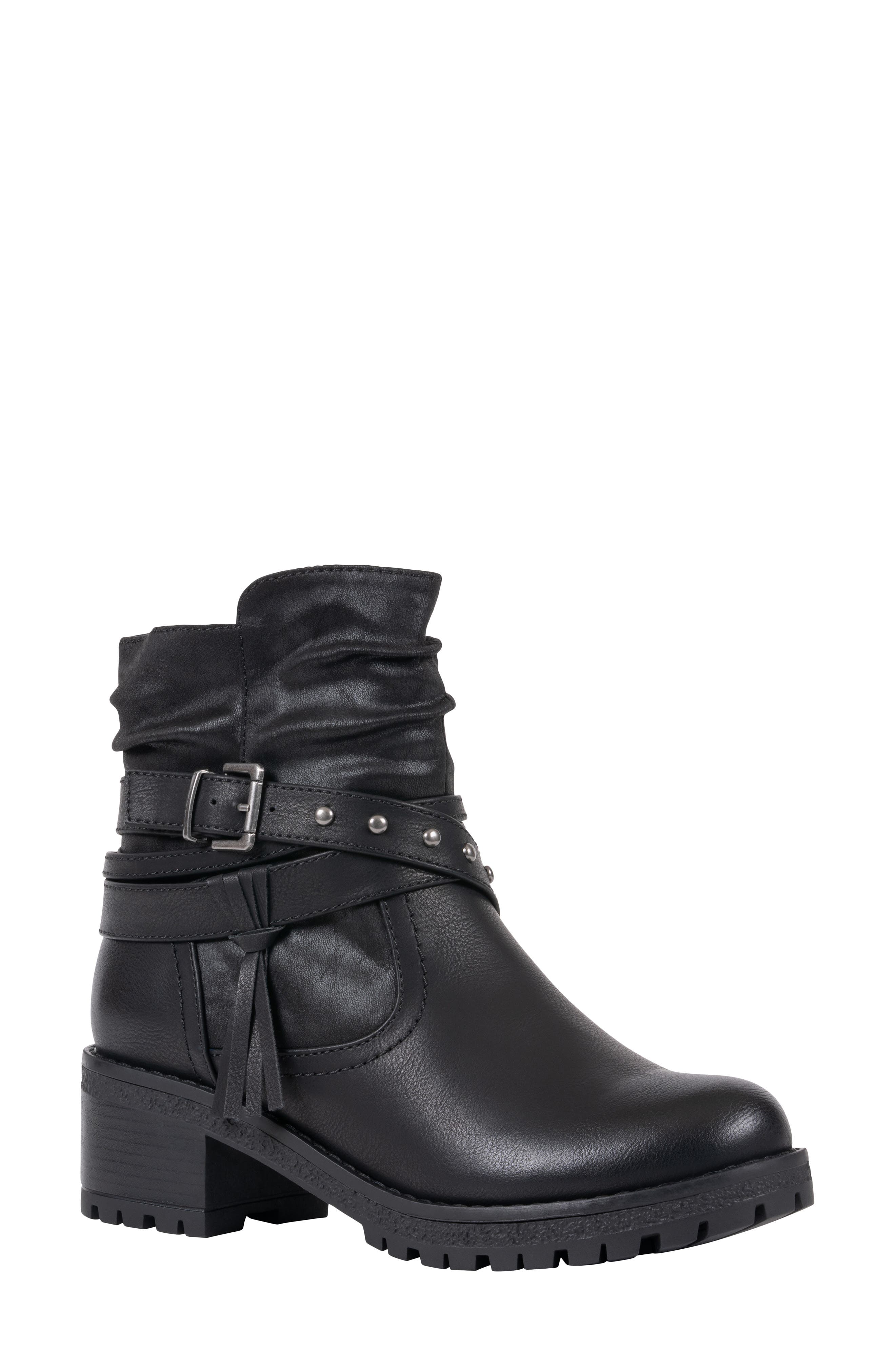 Pauline Faux Leather Moto Bootie
