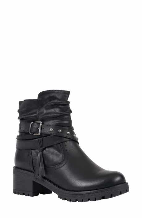 Pauline Faux Leather Moto Bootie