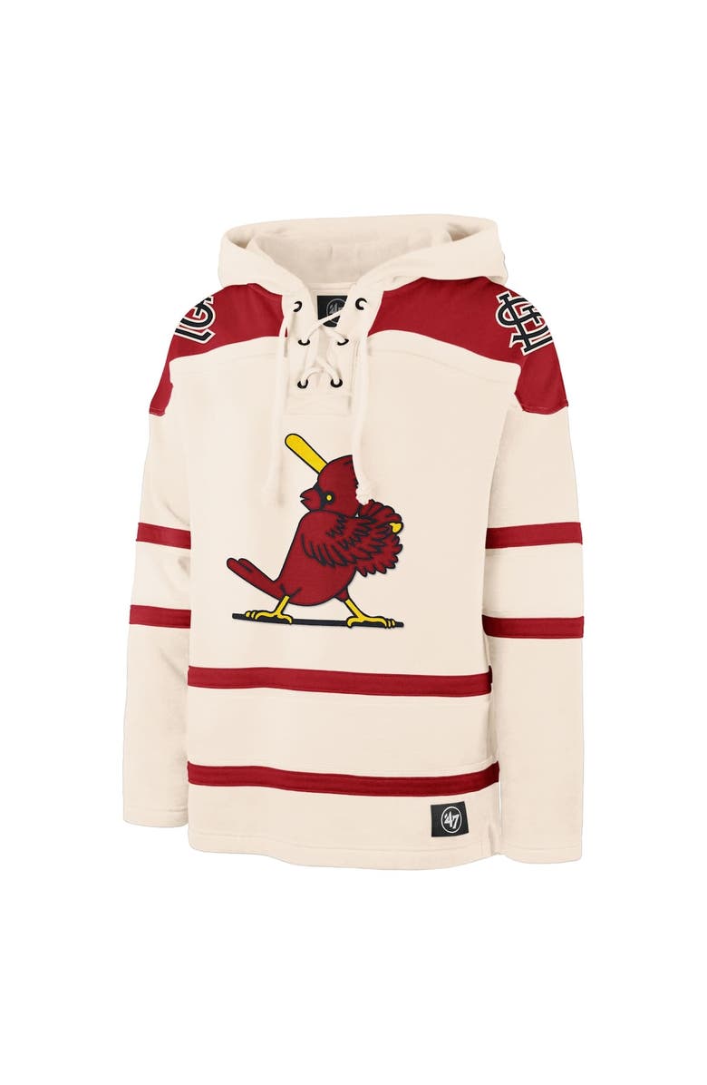 '47 Men's '47 Cream St. Louis Cardinals Superior Lacer Pullover Hoodie, Alternate, color, 