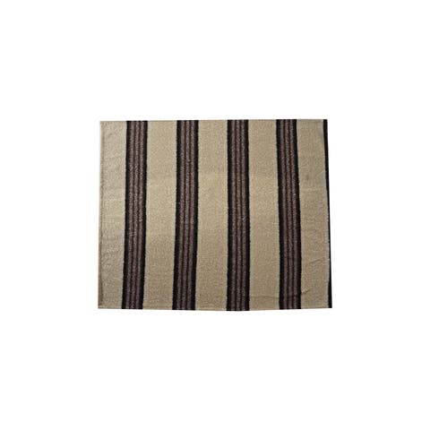 Faux Striped Throw in Cream, Black & Grey