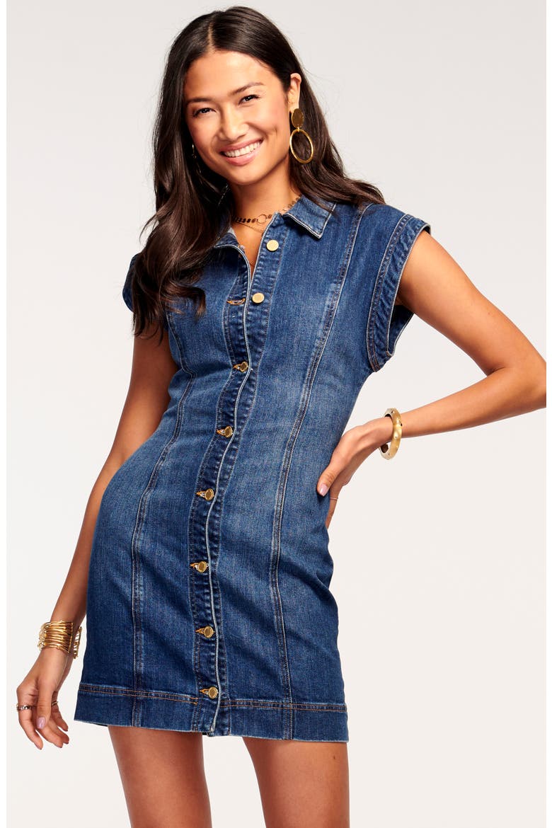 Lolita Denim Minidress, Alternate, color, MEDIUM WASH
